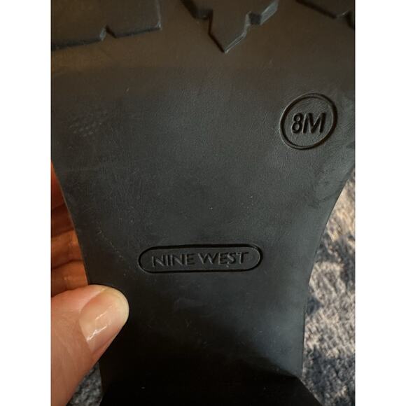 Nine West Boots Phaedra Gray Suede Block 4” Heel Size 8M Faux Fur Lined Lace Up - Picture 7 of 9